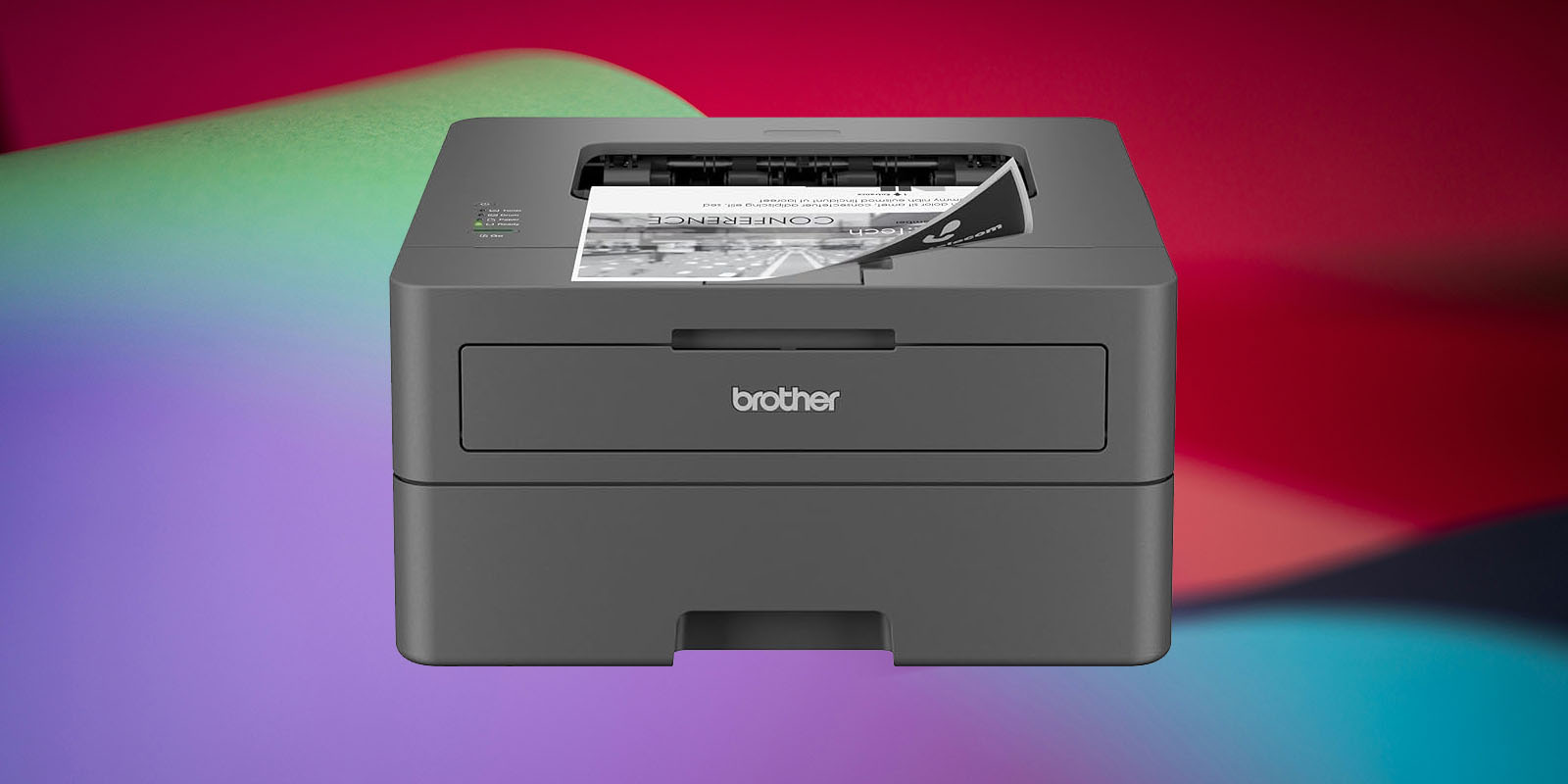 If you have a Brother printer, change the password now | Example of a Brother printer on a colorful background