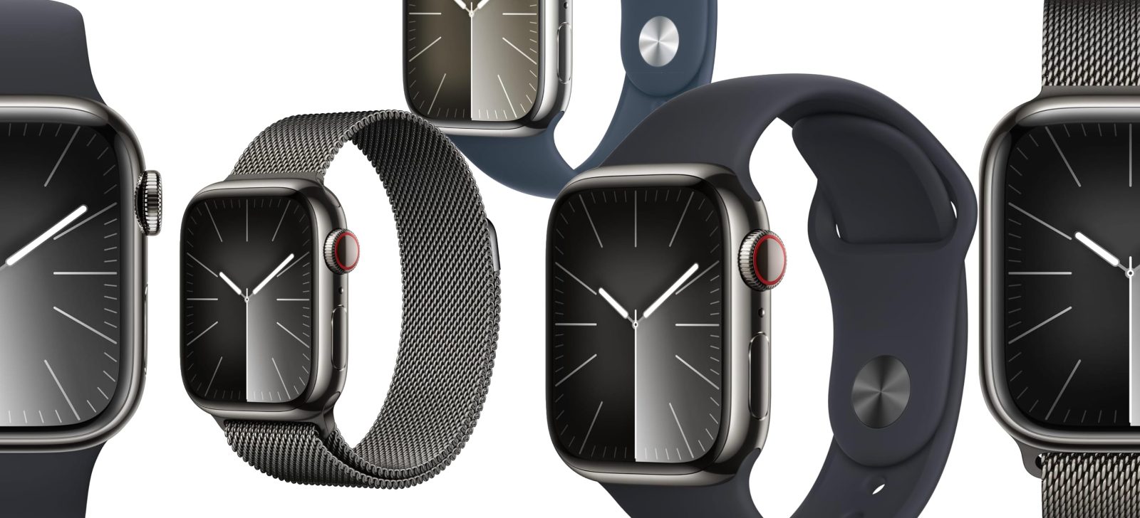 A group of smart watches