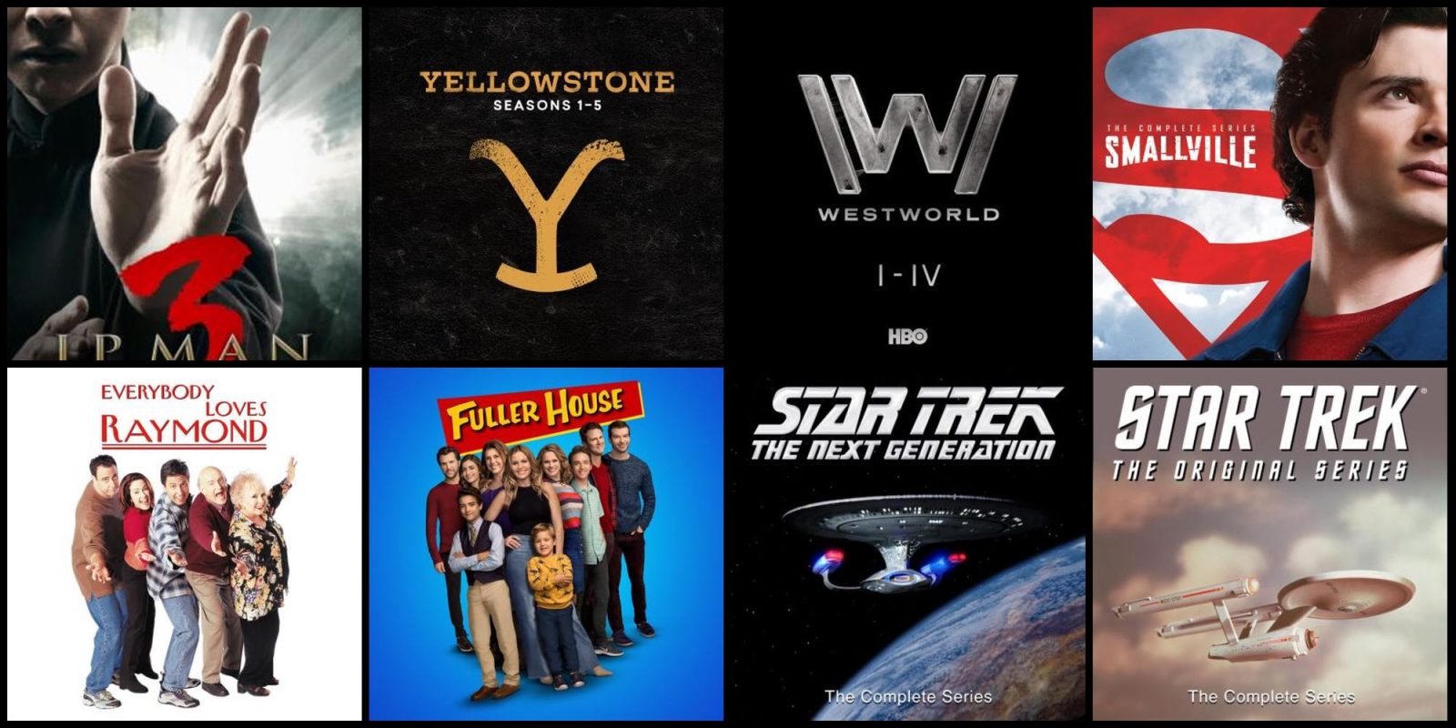 A group of people standing in front of a group of television logos