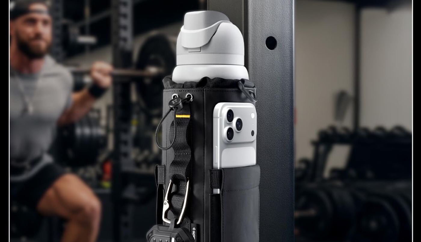 A water bottle in a case