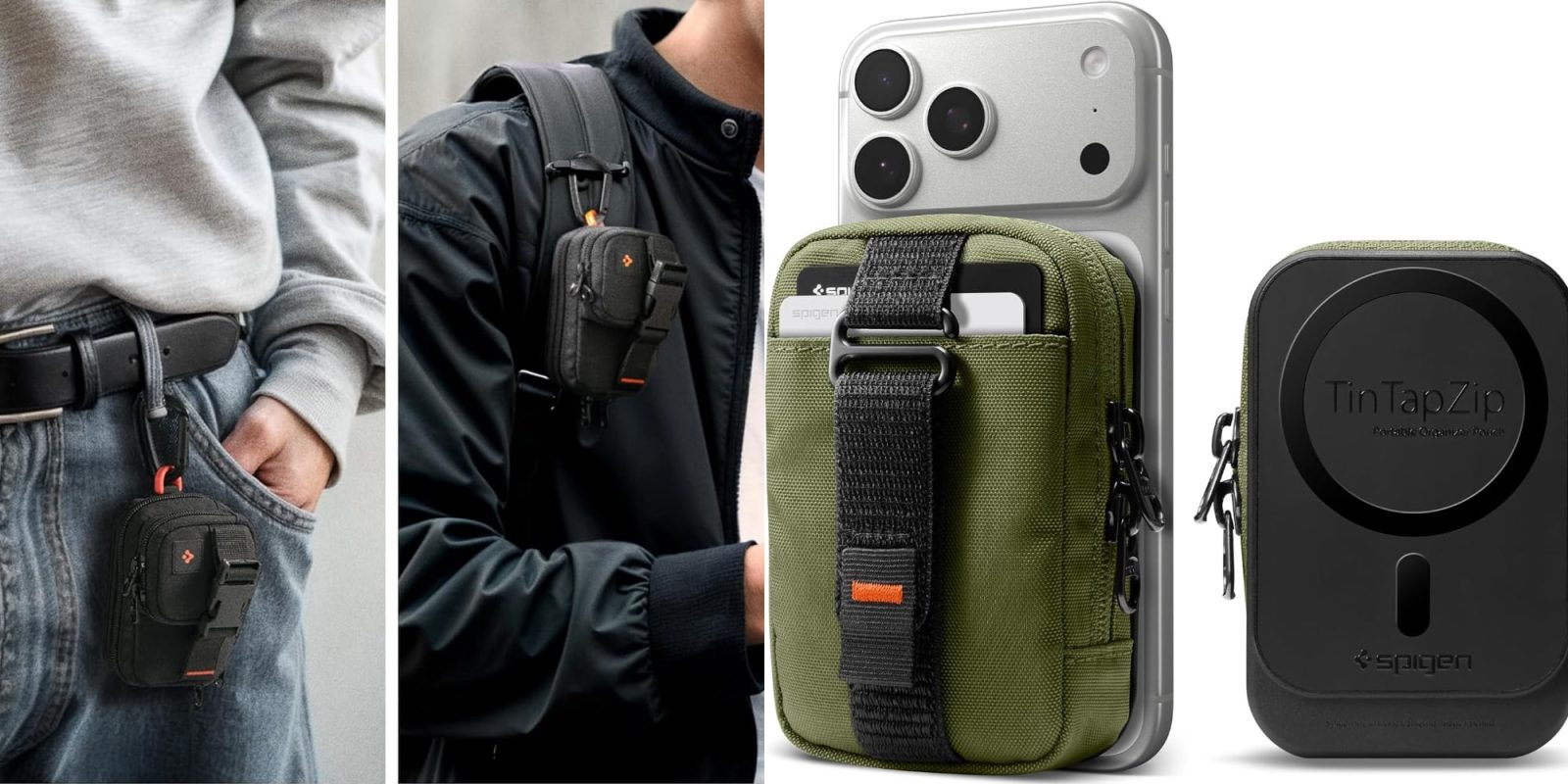 A person wearing a camera case