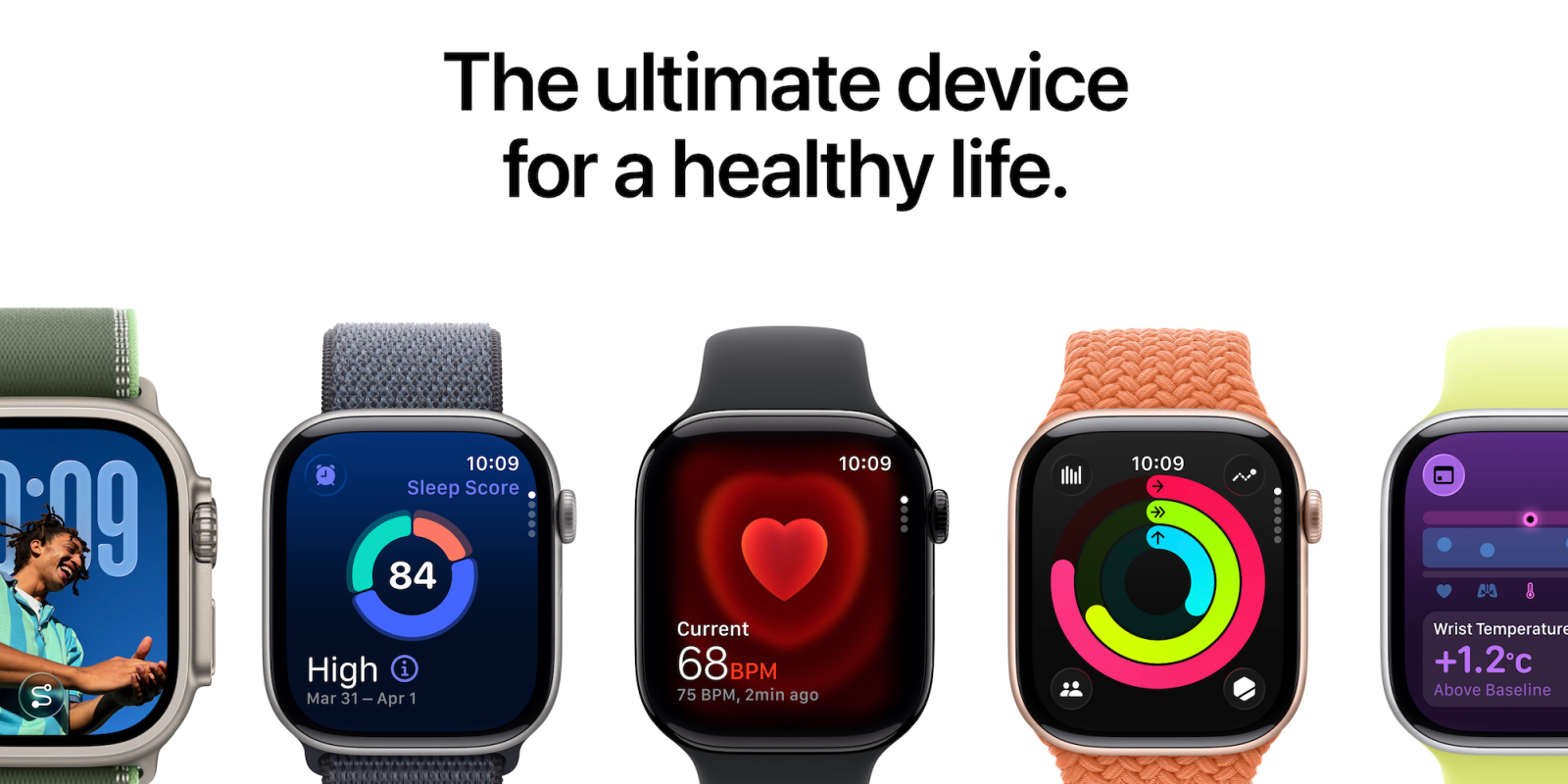 A group of smart watches