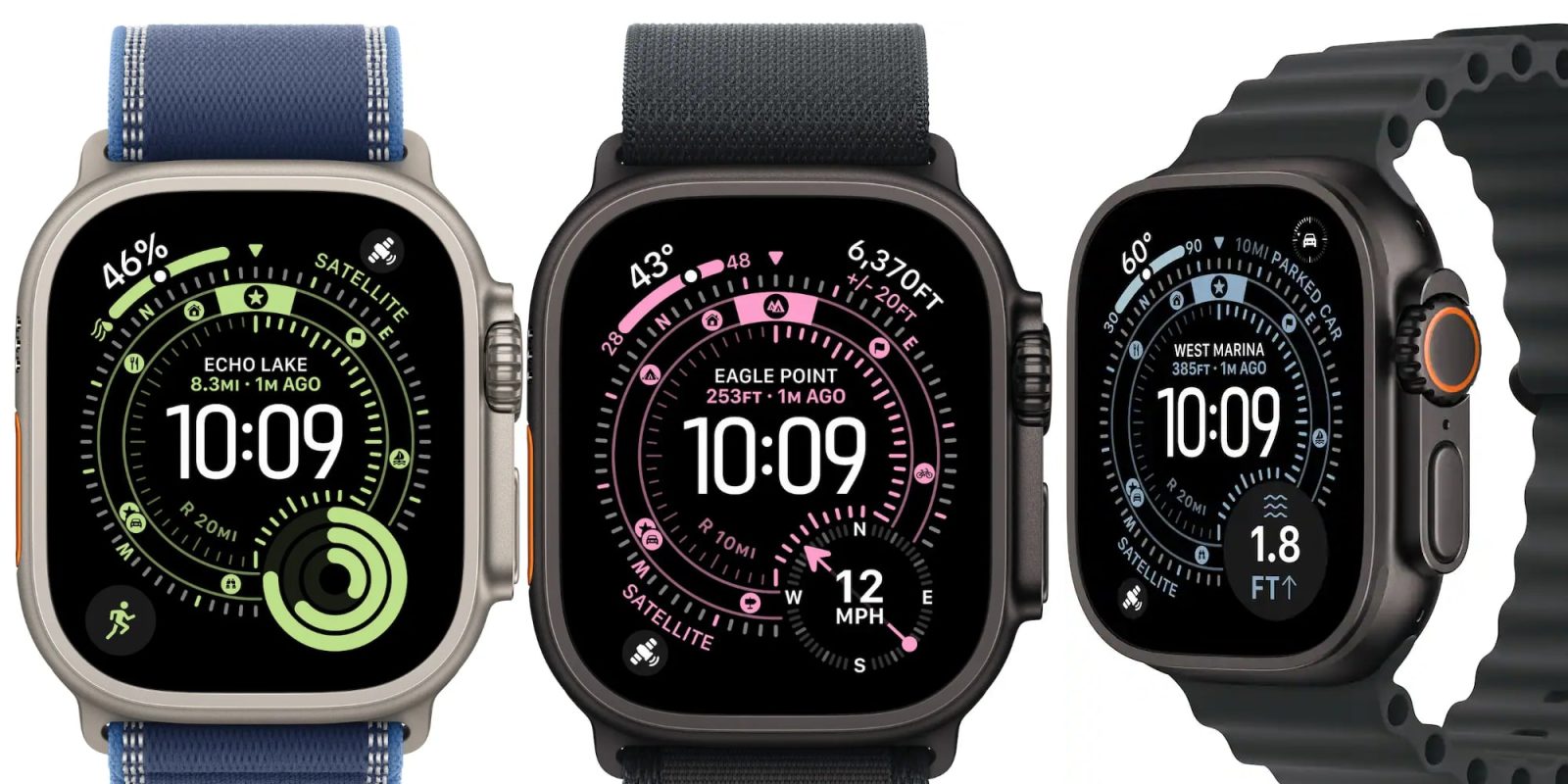 A group of smart watches