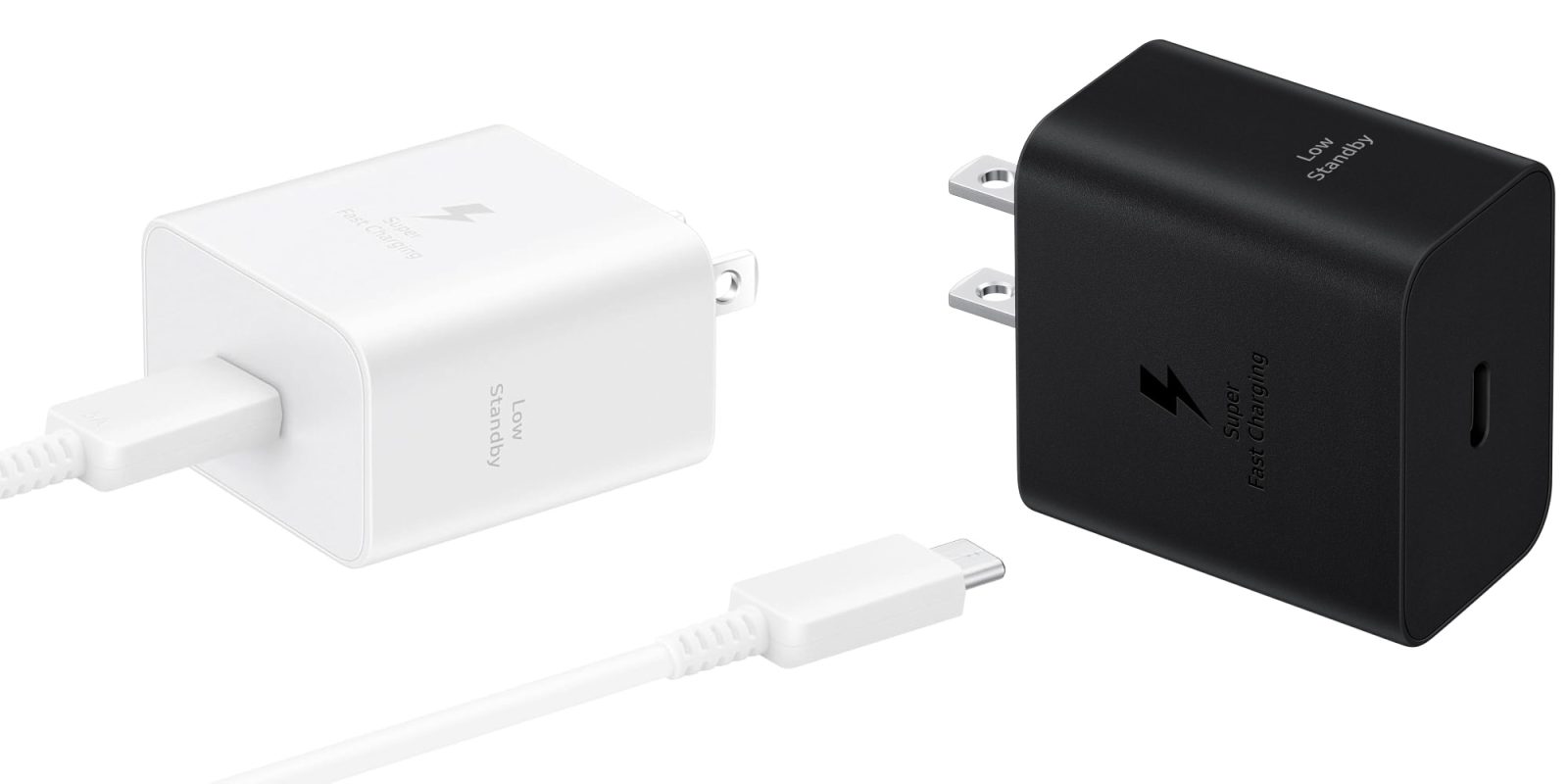 A black and white charger