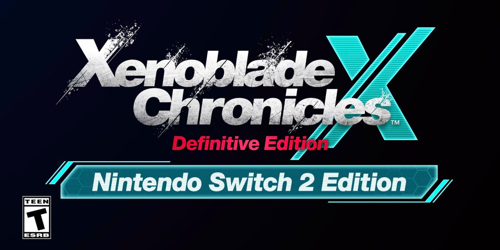 A logo on a black background