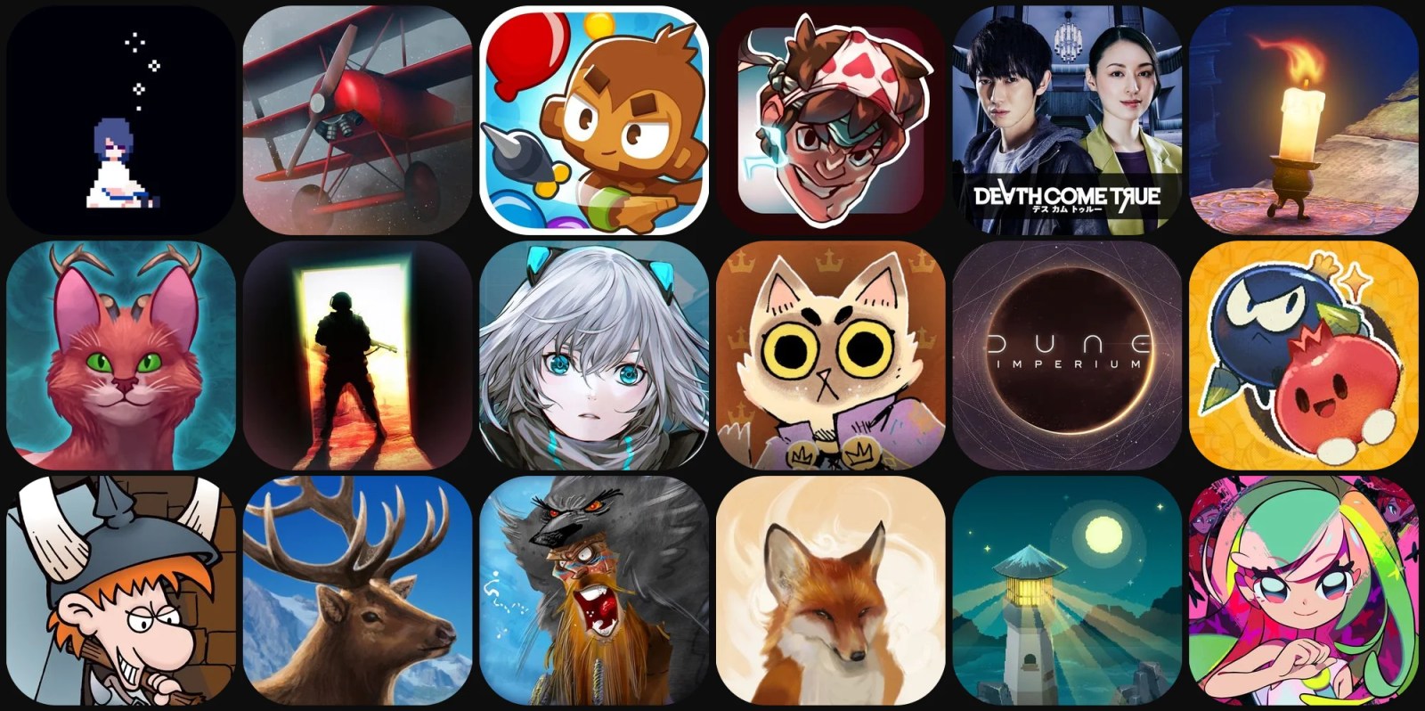 A collage of images of animals and characters