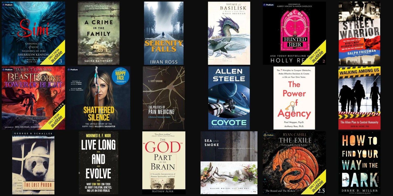 A group of books on a black background