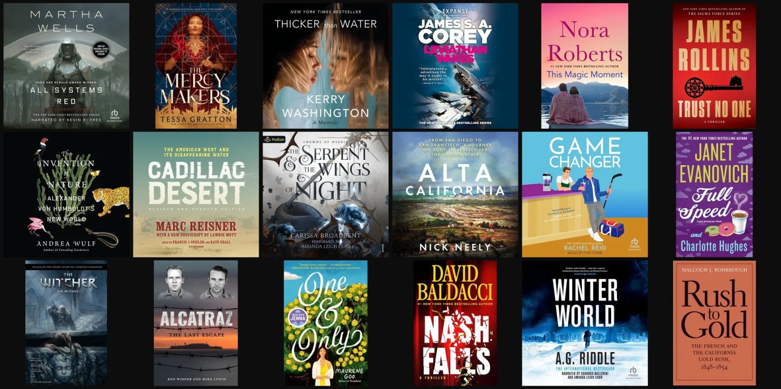 A collection of books on a screen