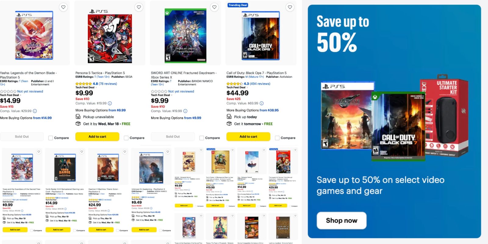 A screenshot of a video game store