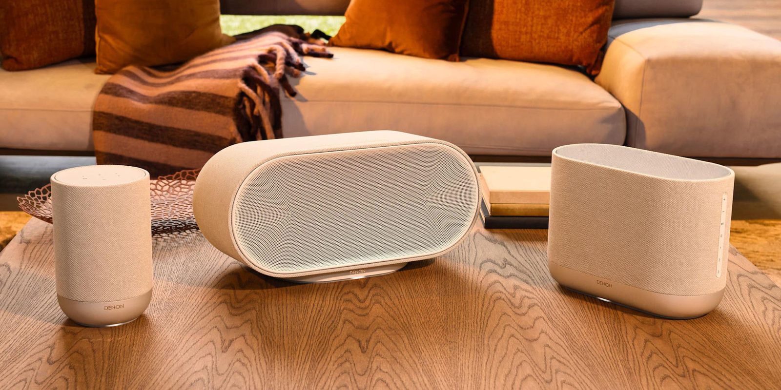 Denon multi-room speakers have three new models starting at $399 | Home 200, Home 400, and Home 600 shown on a coffee table