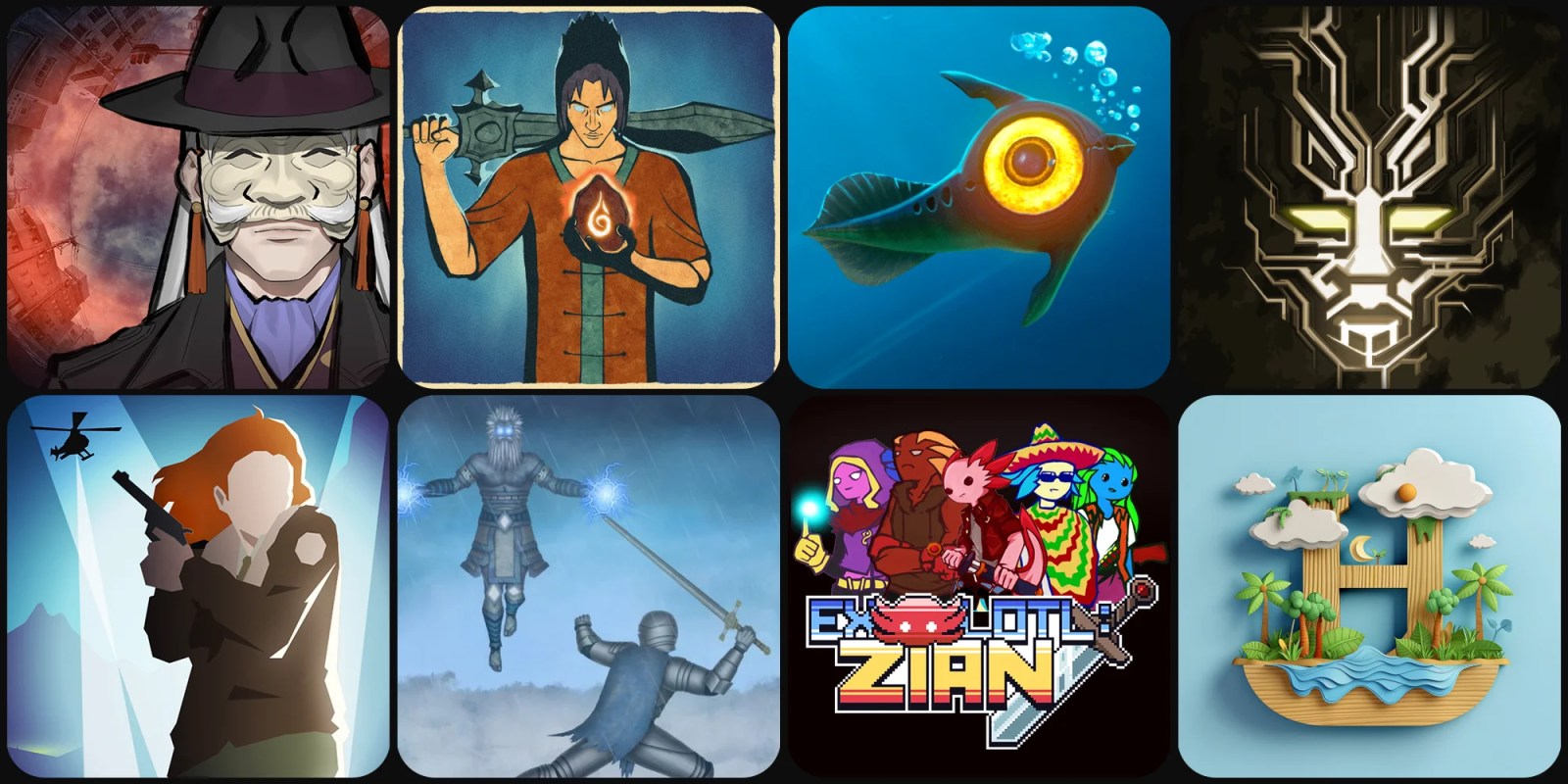 A collage of images of characters