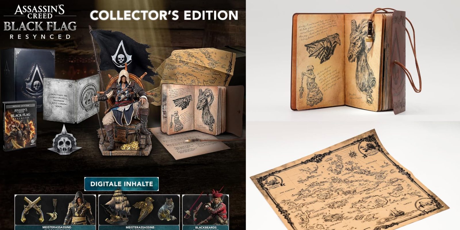 A book and a statue of a man