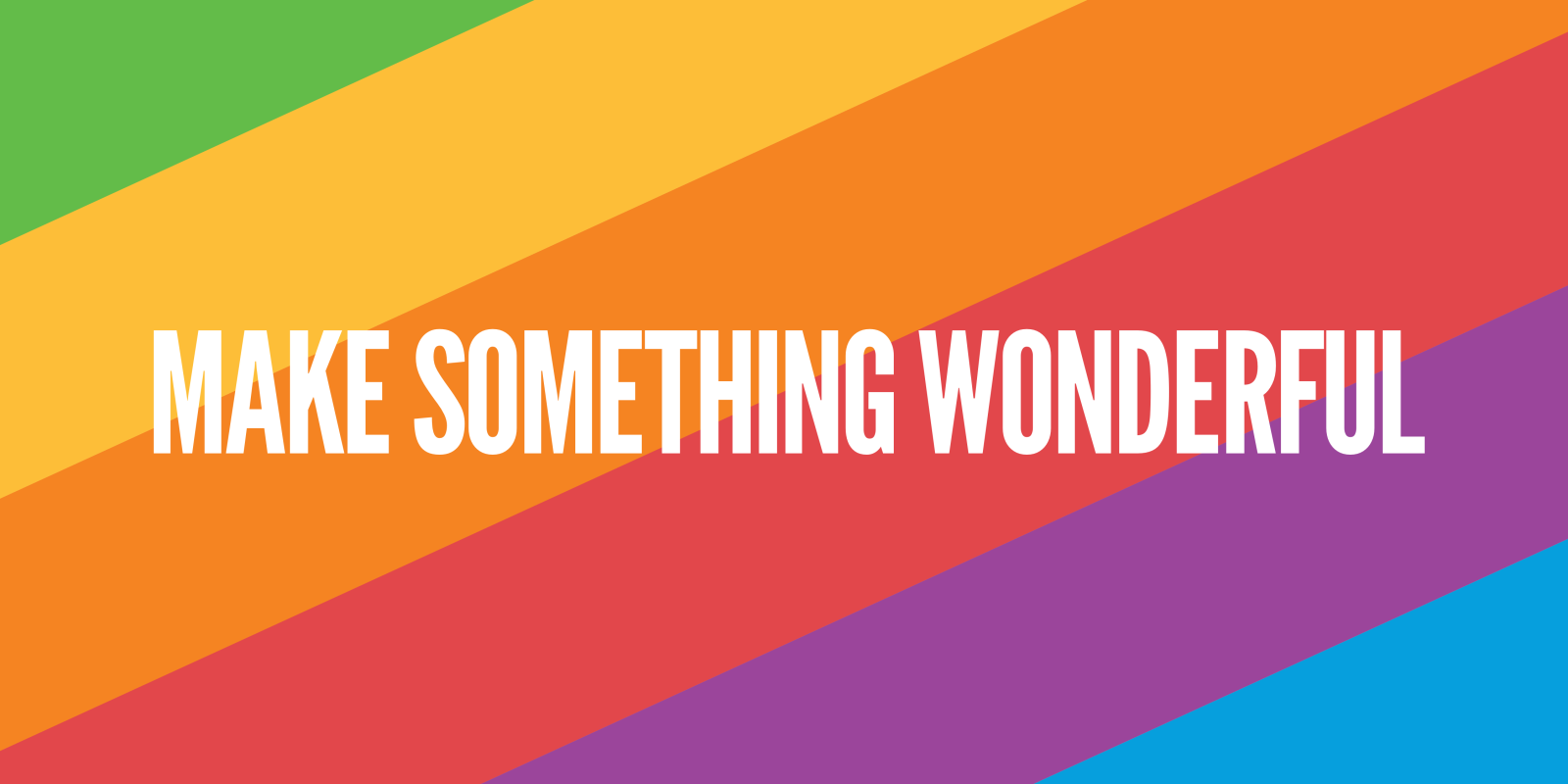 "Make Something Wonderful" Over the Six Colors of the Retro Apple Logo