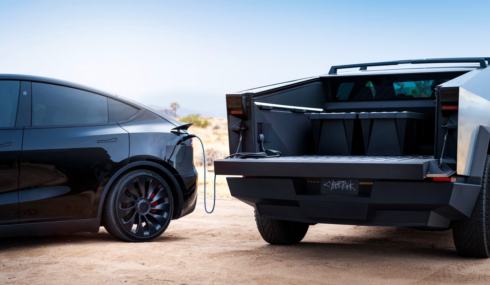 Tesla Cybertruck charging hero