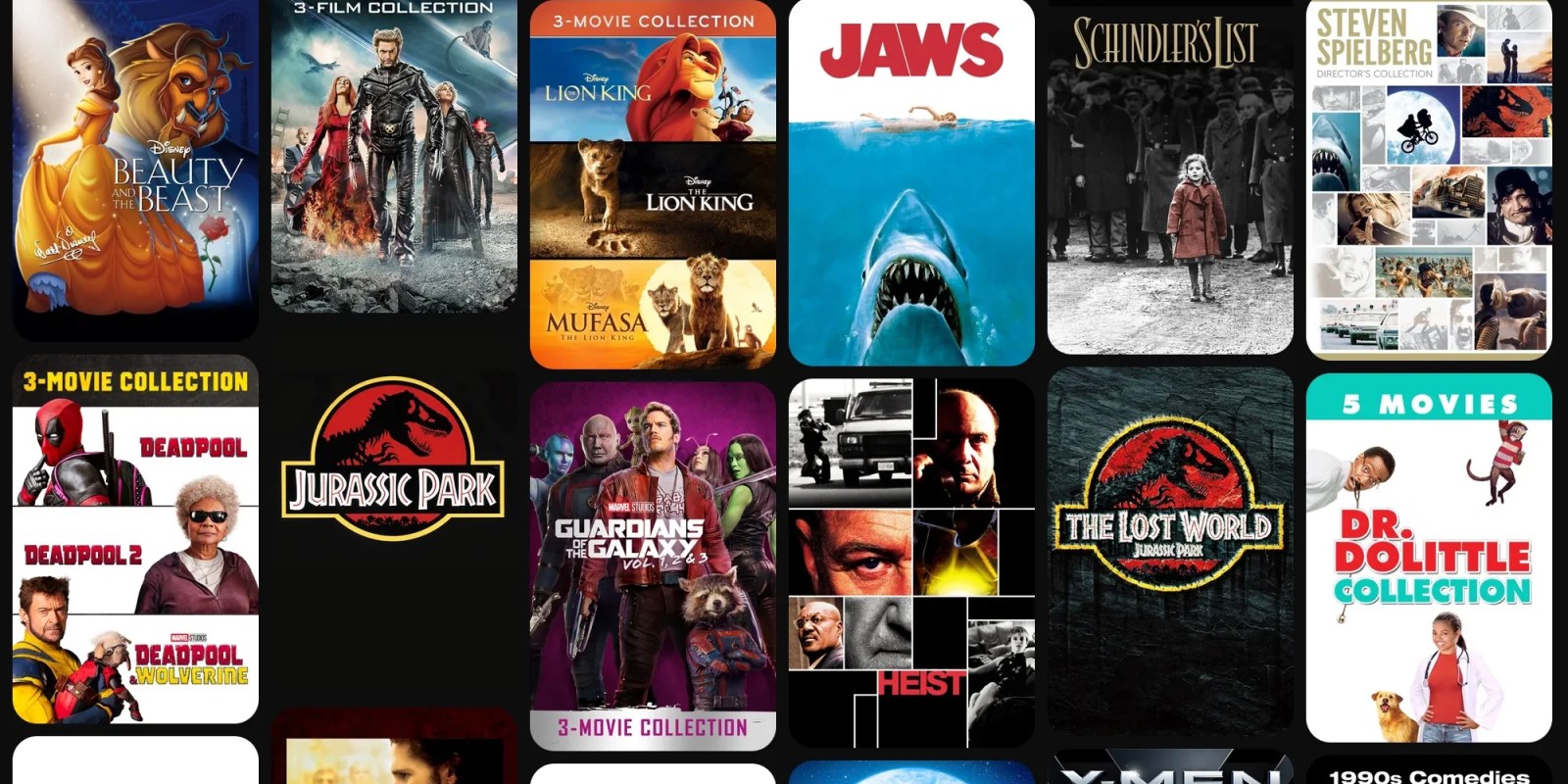 A collage of movies
