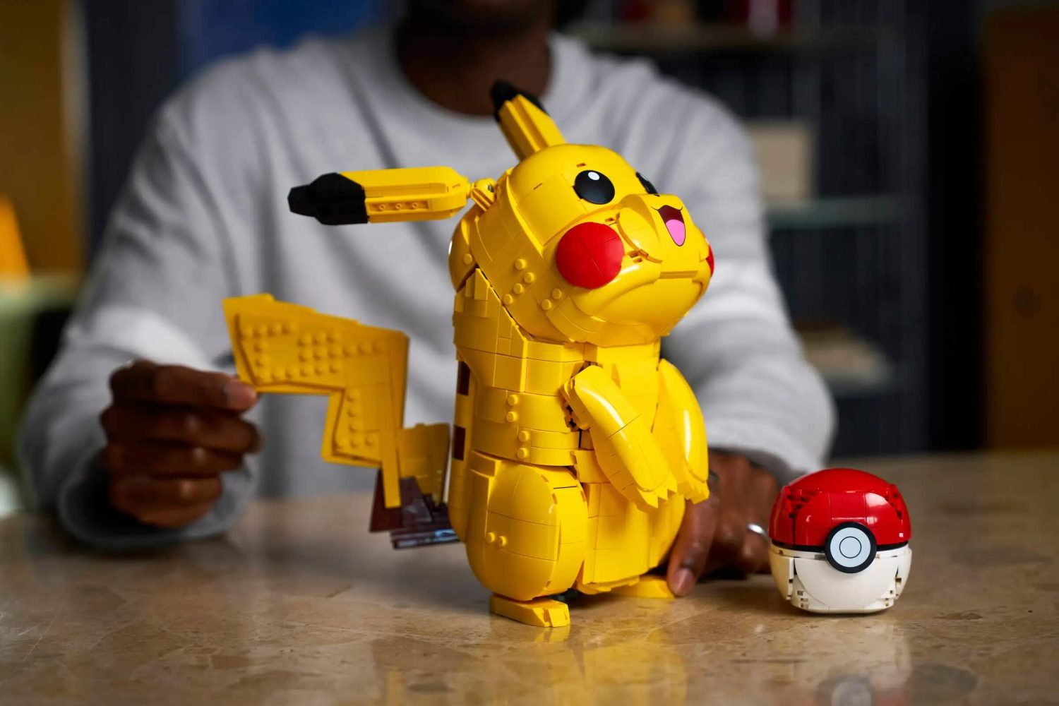 A person holding a toy