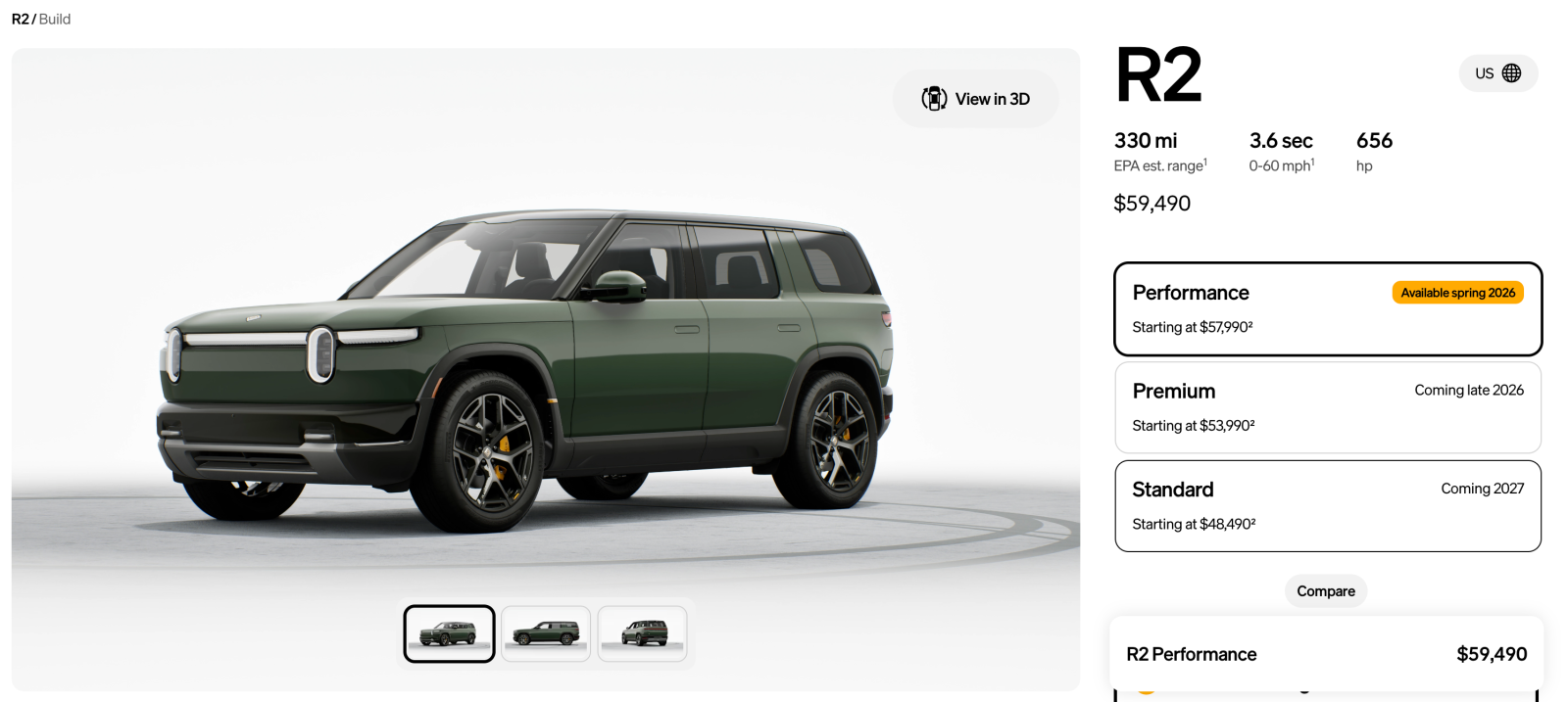 Rivian R2 Configurator hero