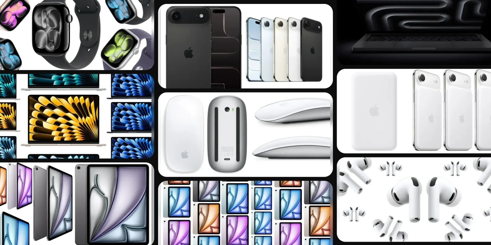 A collage of different cell phones