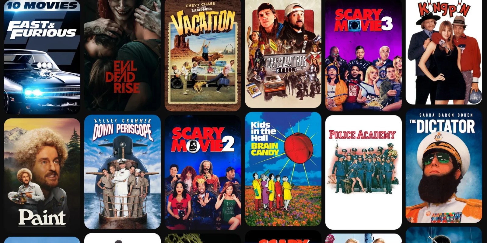 A collage of movies