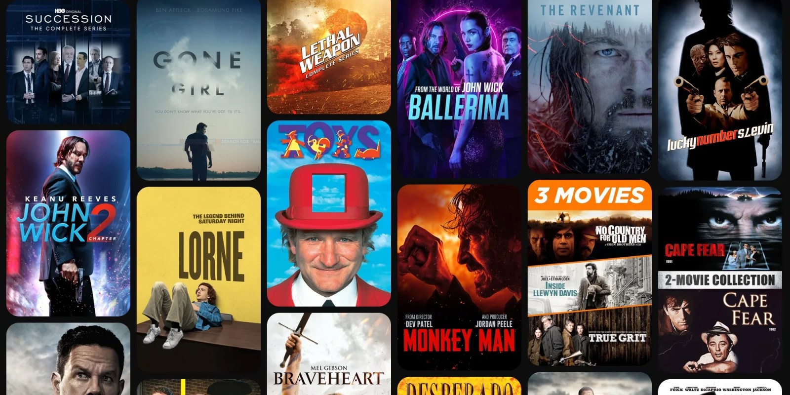 A collage of movies