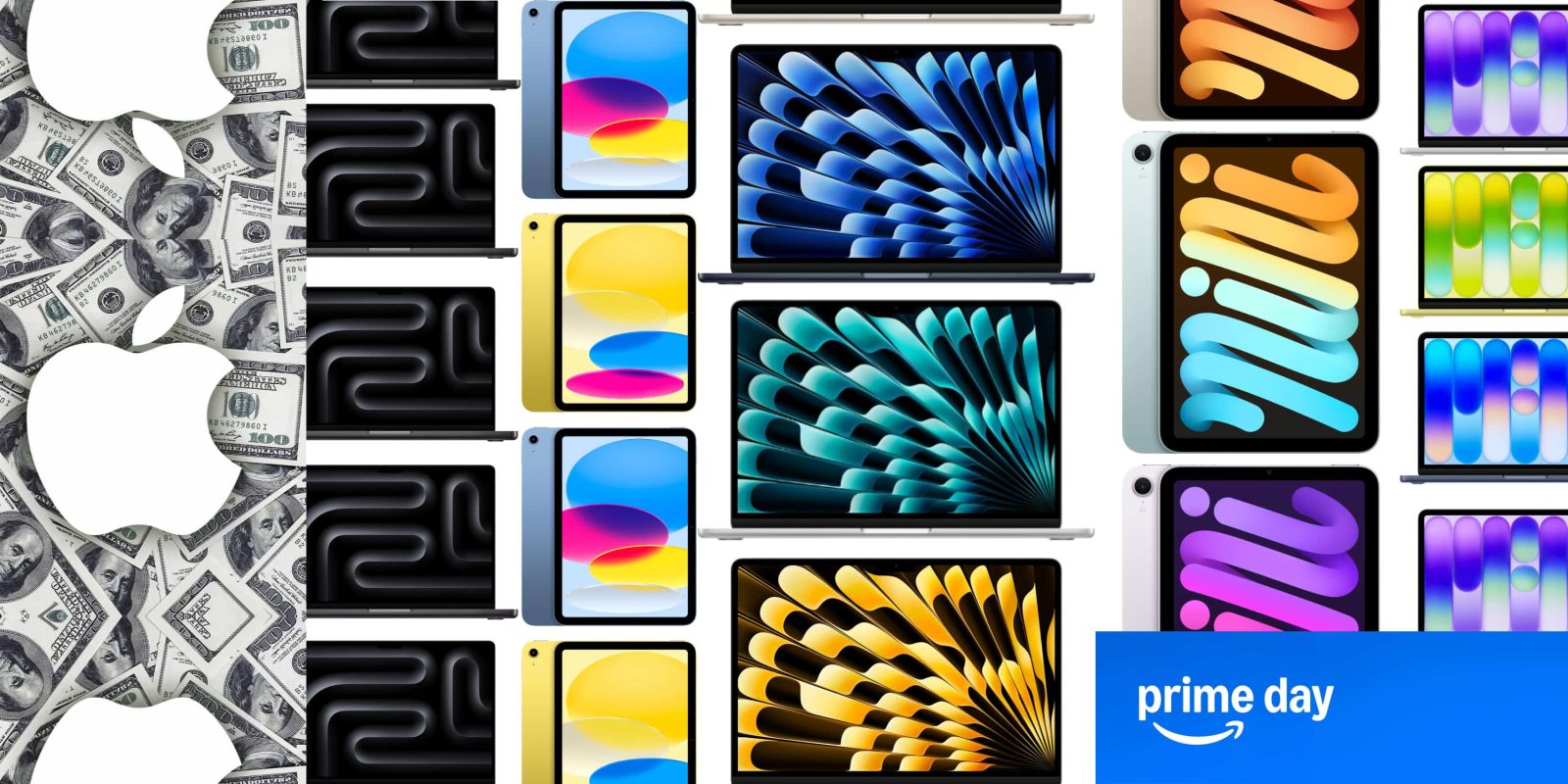 A collage of different colored screens