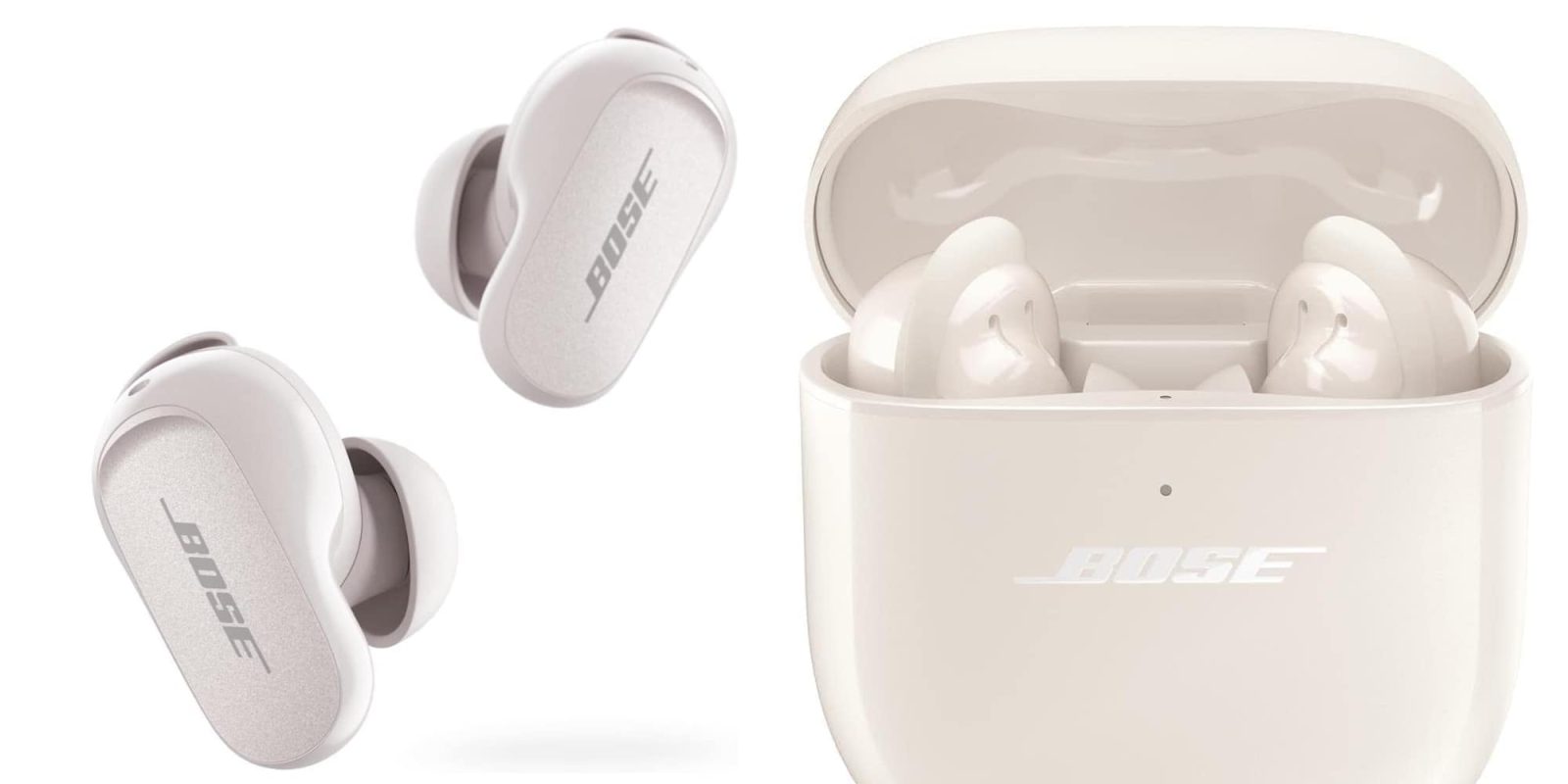 A white wireless earbuds in a case