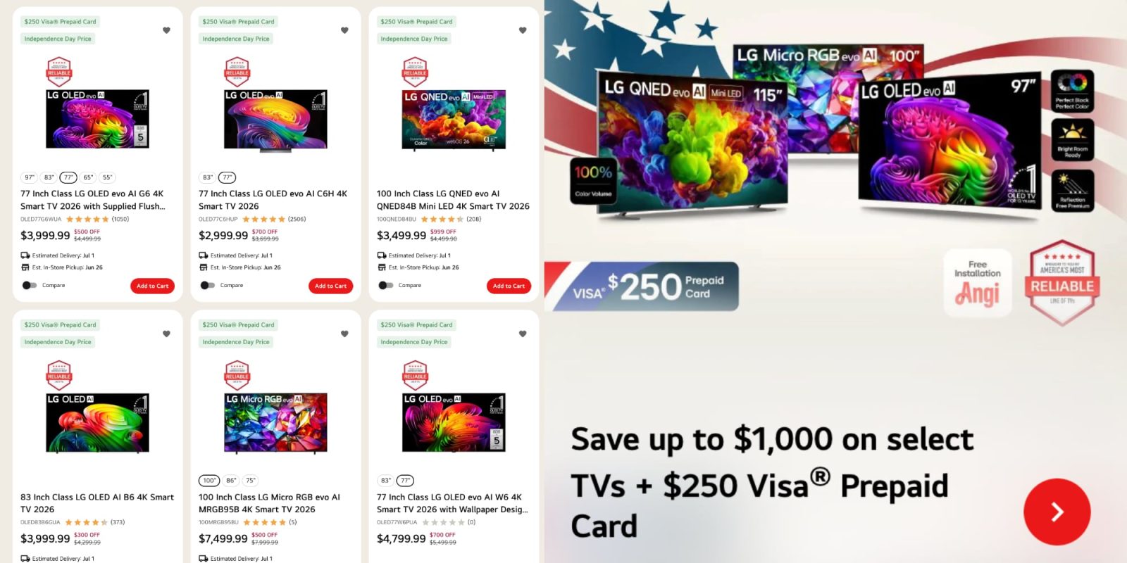 LG Prime Day C6-G6-OLED-TV deals