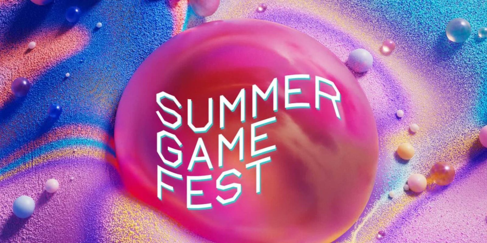 A pink and purple round object with white text
