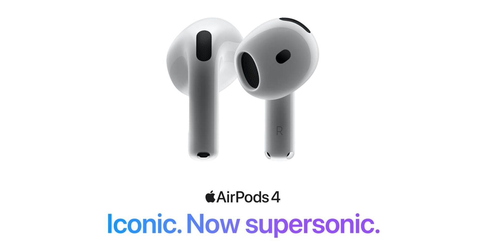 A pair of white earbuds