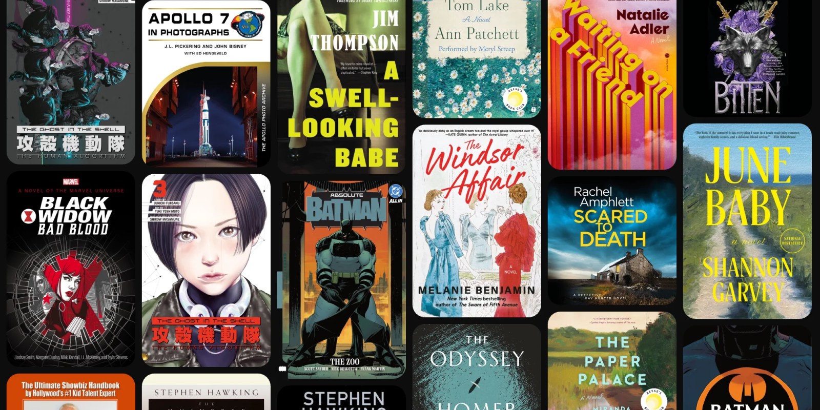 A collage of books