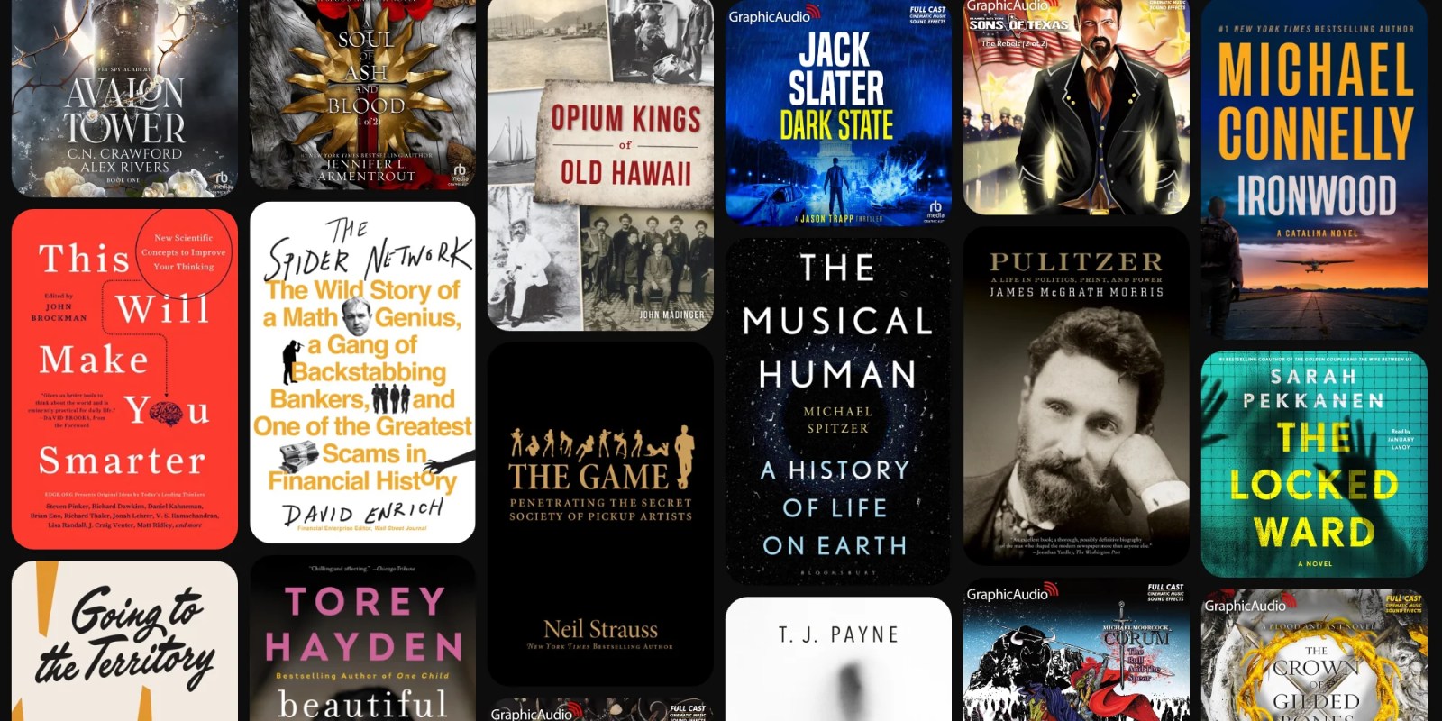 A collage of books