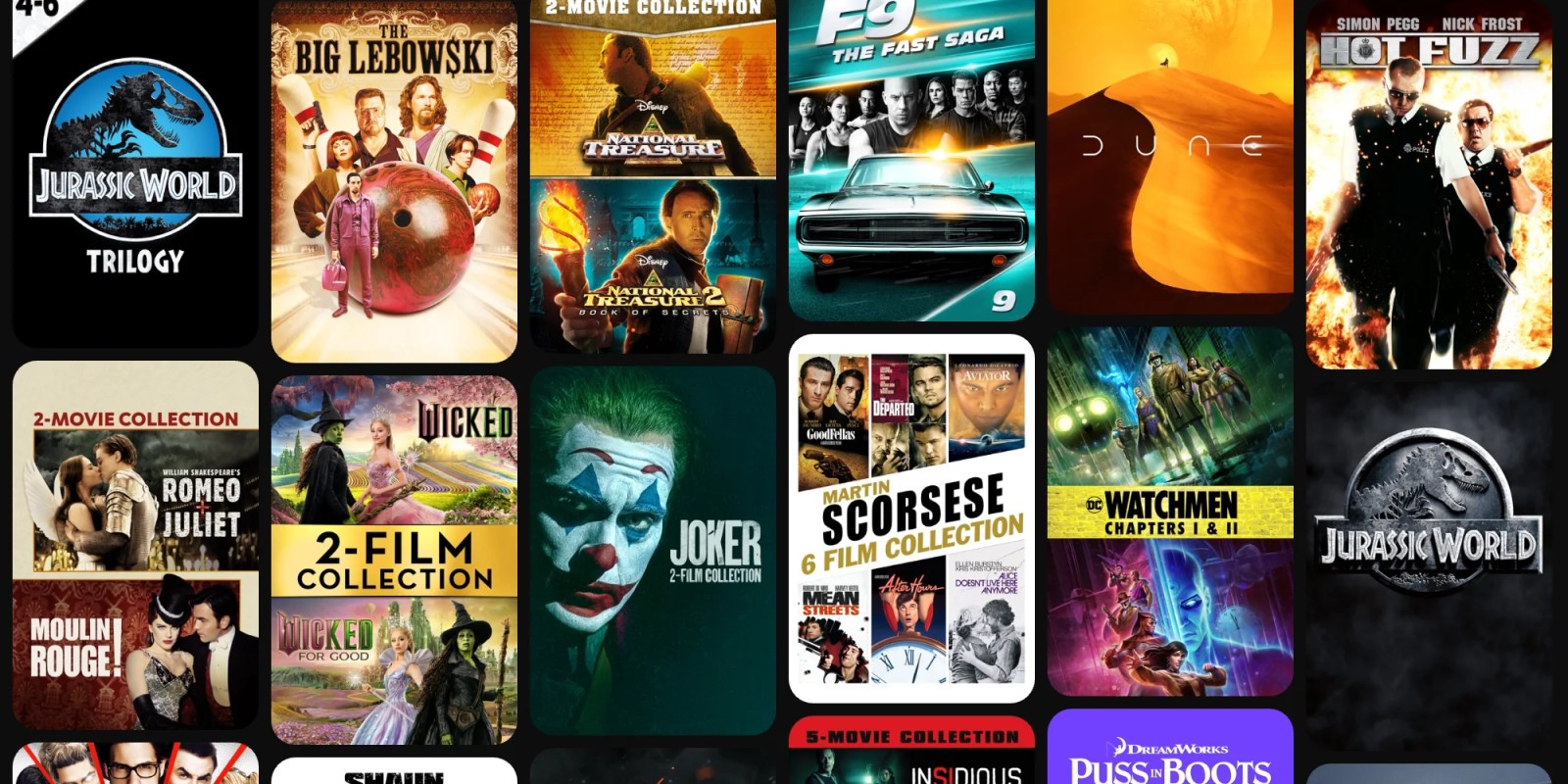 A collage of movies