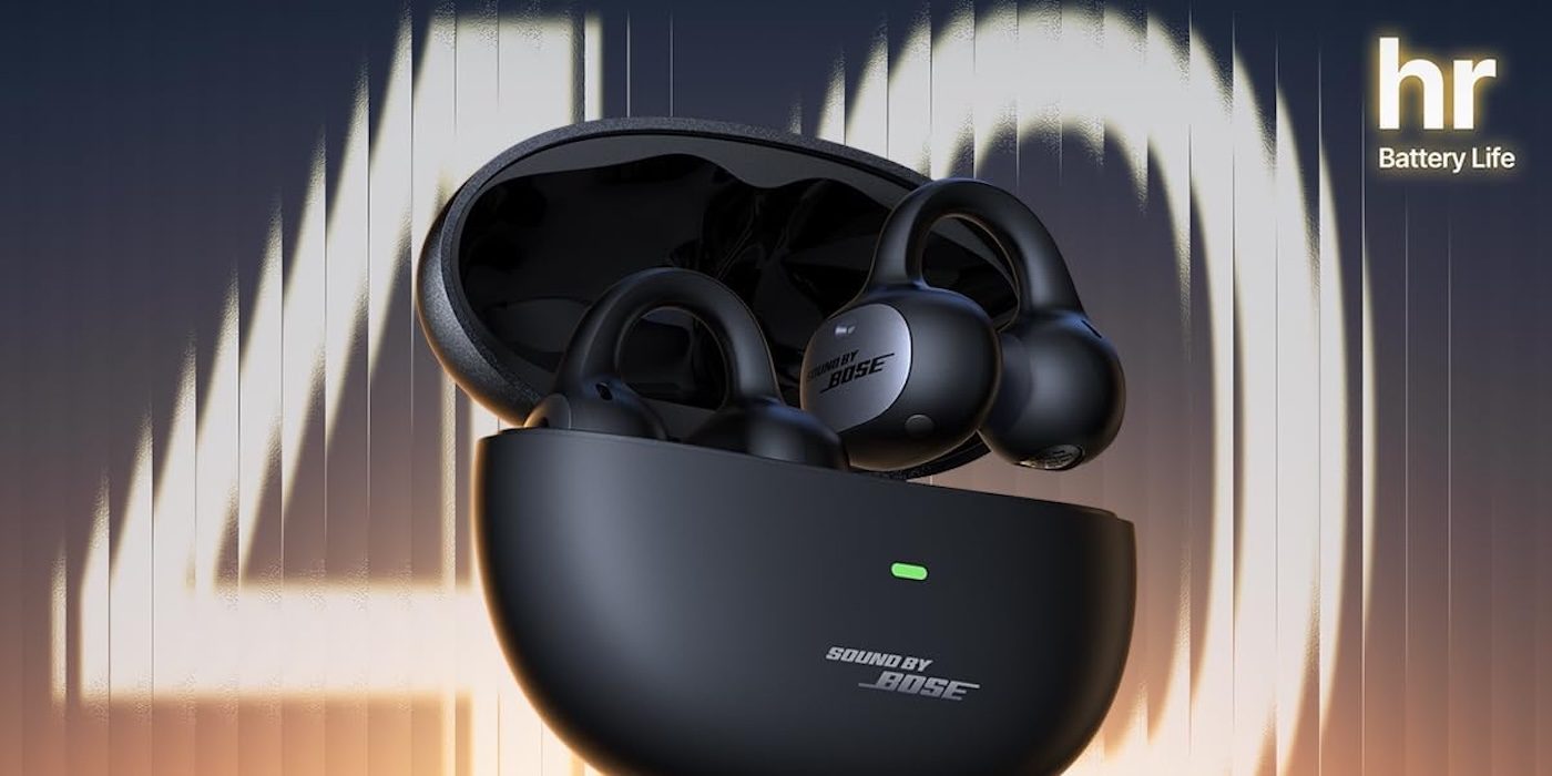 A black wireless earbuds in a black case