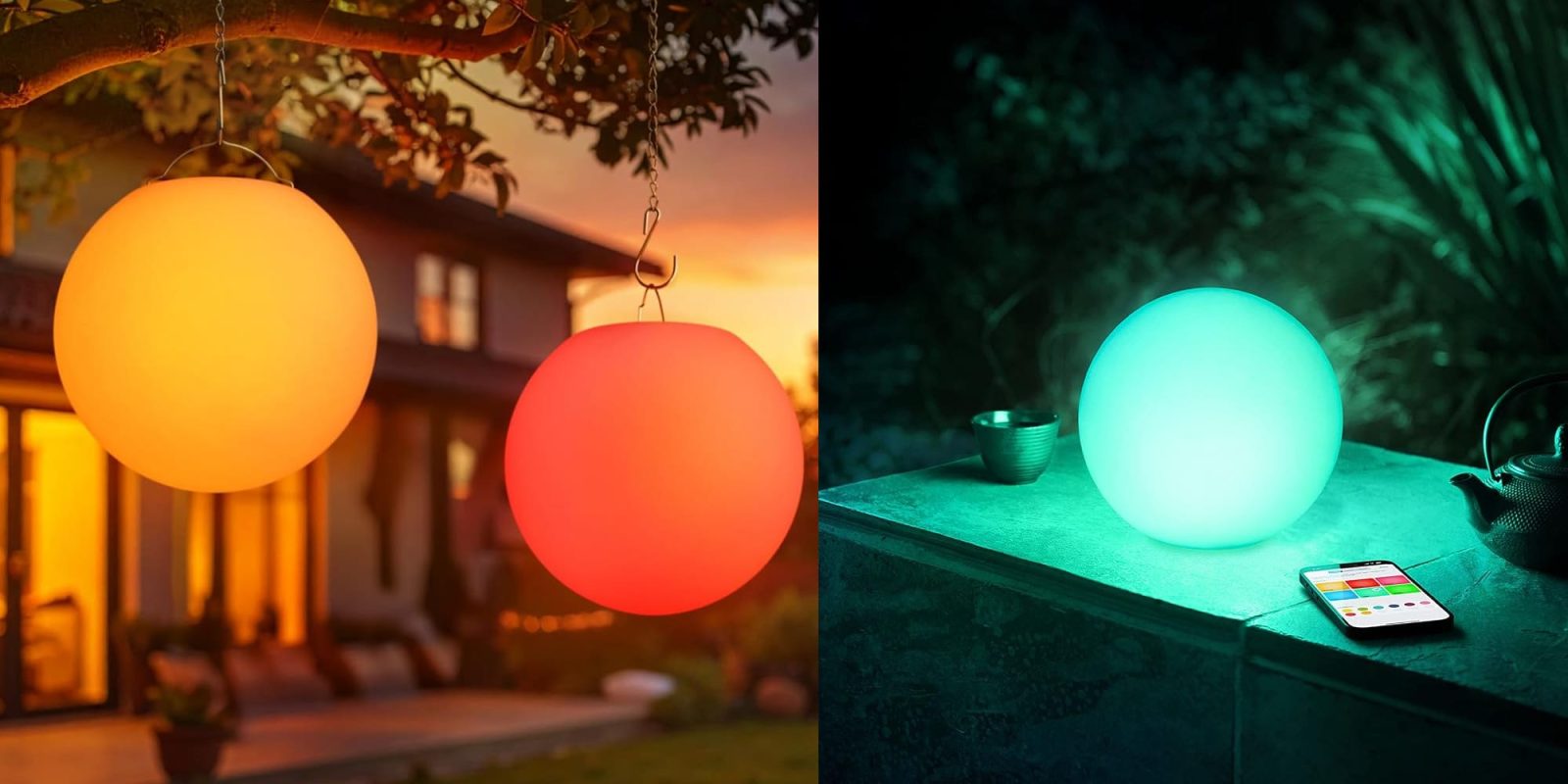 A two glowing lights from a tree