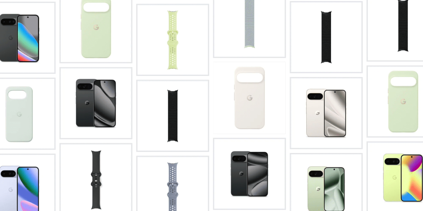 A collage of different cell phones