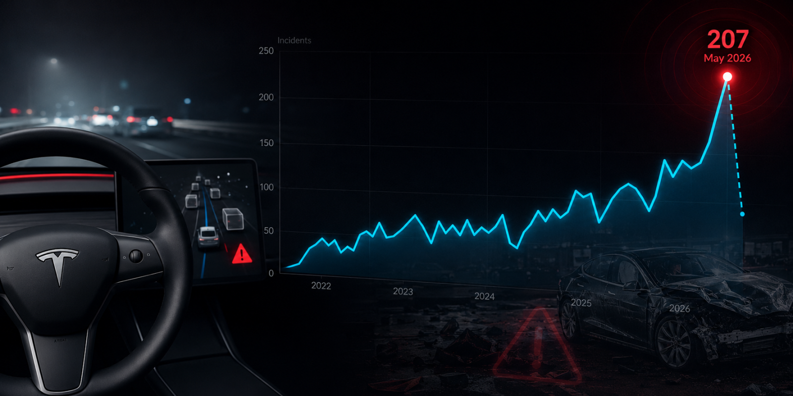 TEsla FSD autopilot crashes