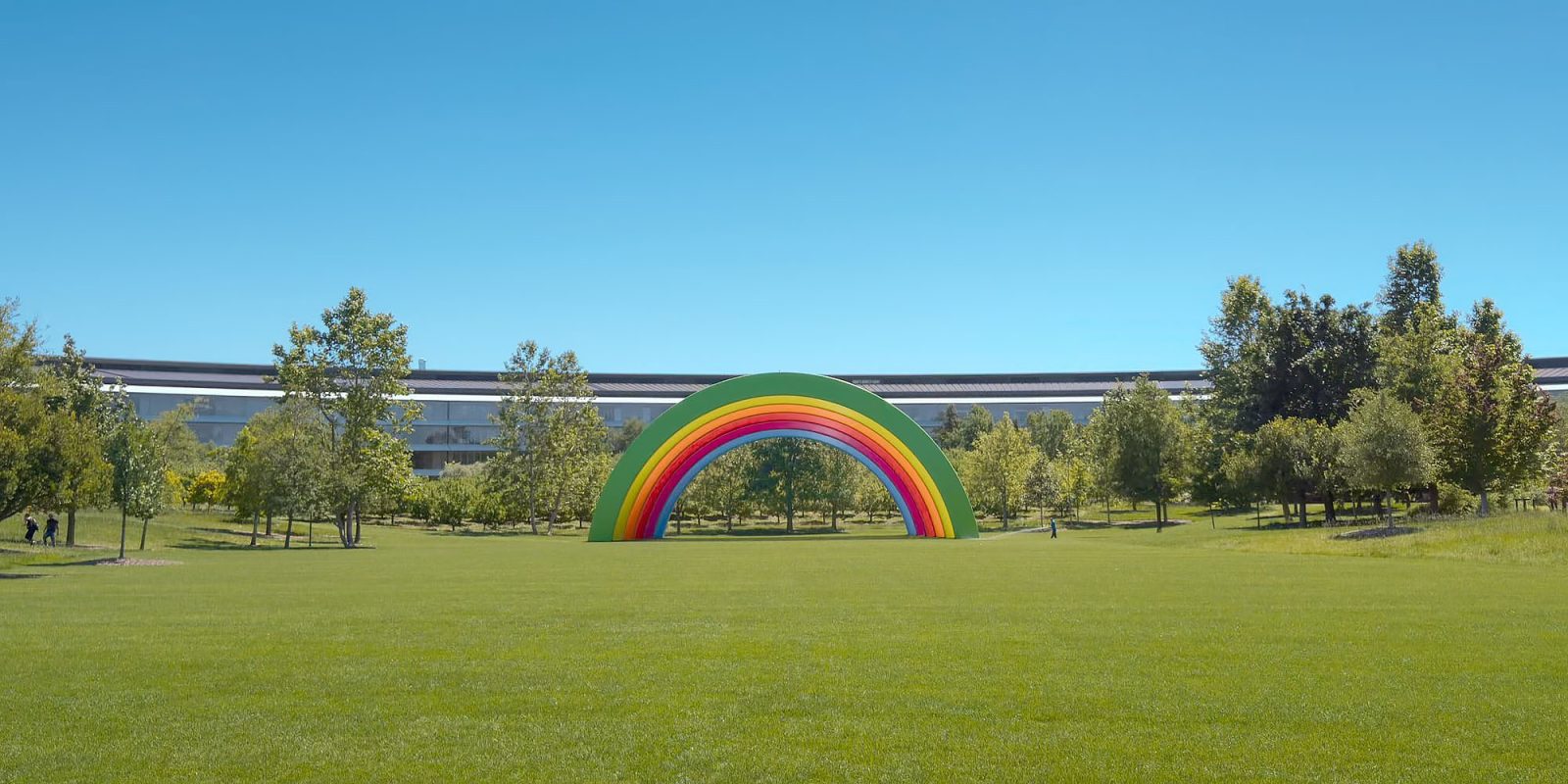 A live iPhone launch seems unlikely, but the event could be live-lier this year | Photo shows the rainbow arches in the middle of Apple Park