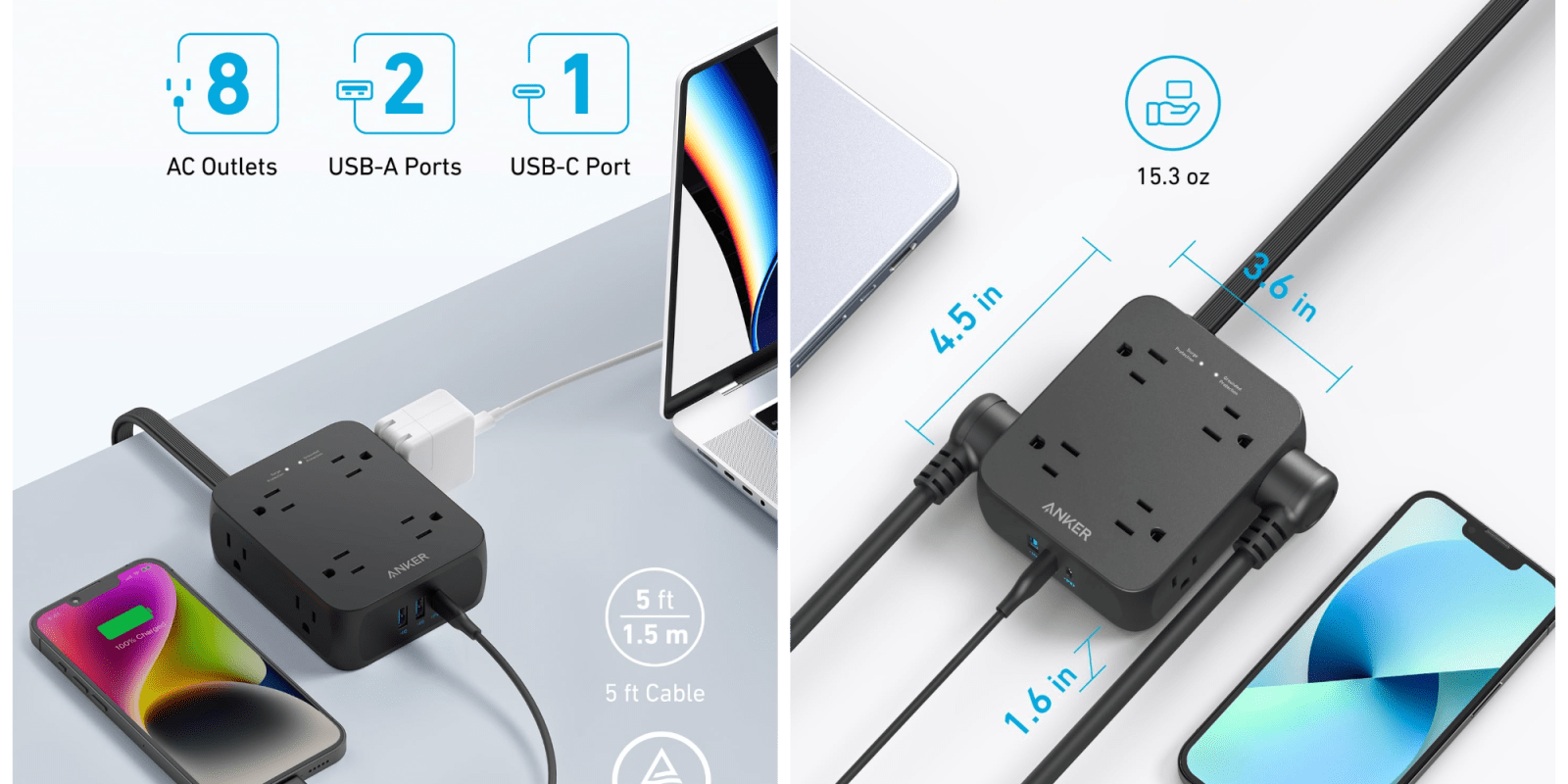 A close up of a power strip