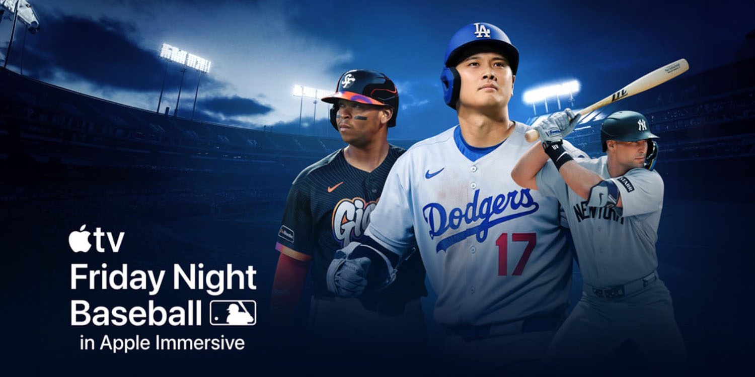 Apple pundits say Vision Pro is the best way to watch baseball | Apple promotional graphics shown for Friday Night Baseball
