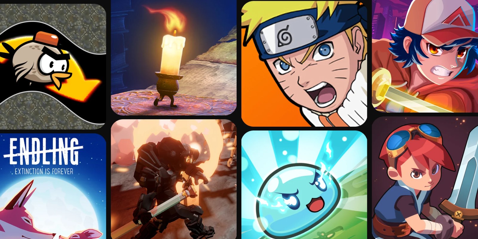 A collage of images of characters