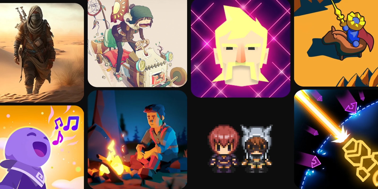 A collage of images of characters