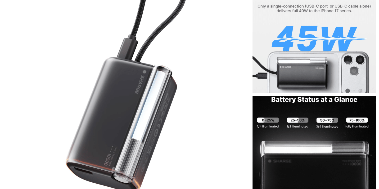 A black battery with a cord