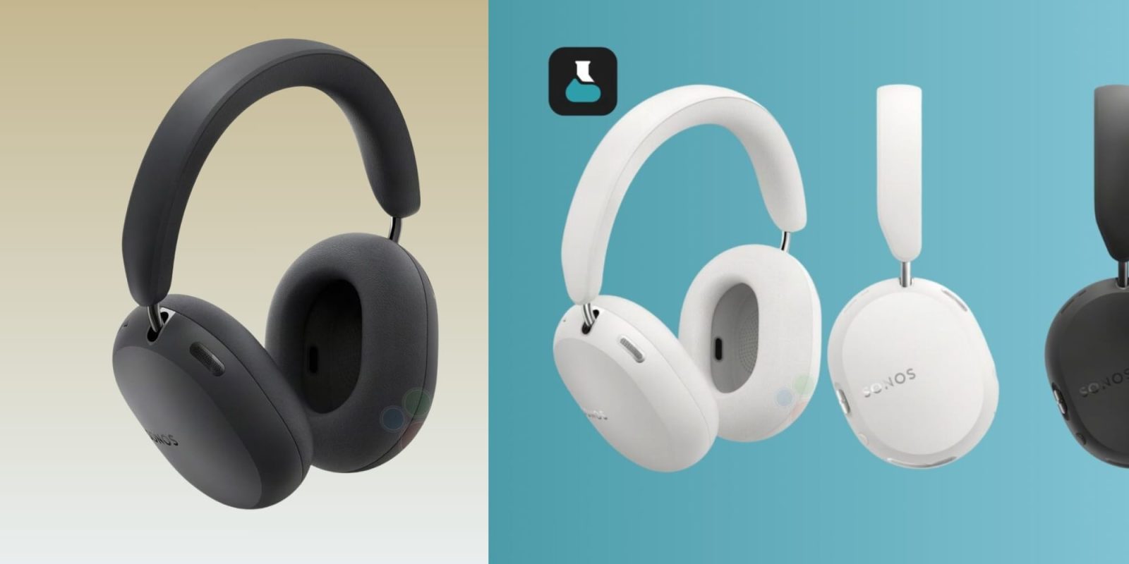 A pair of white and black headphones