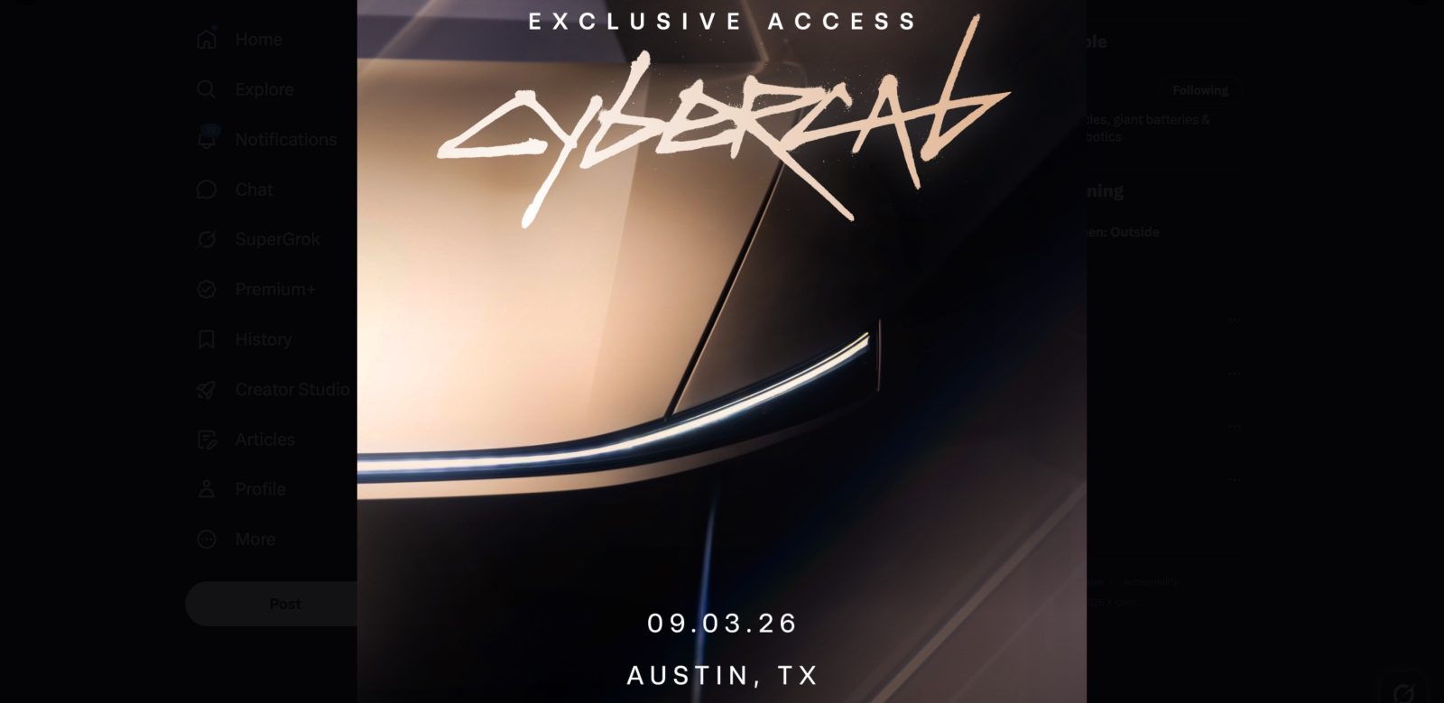 Tesla Cybercab launch poster