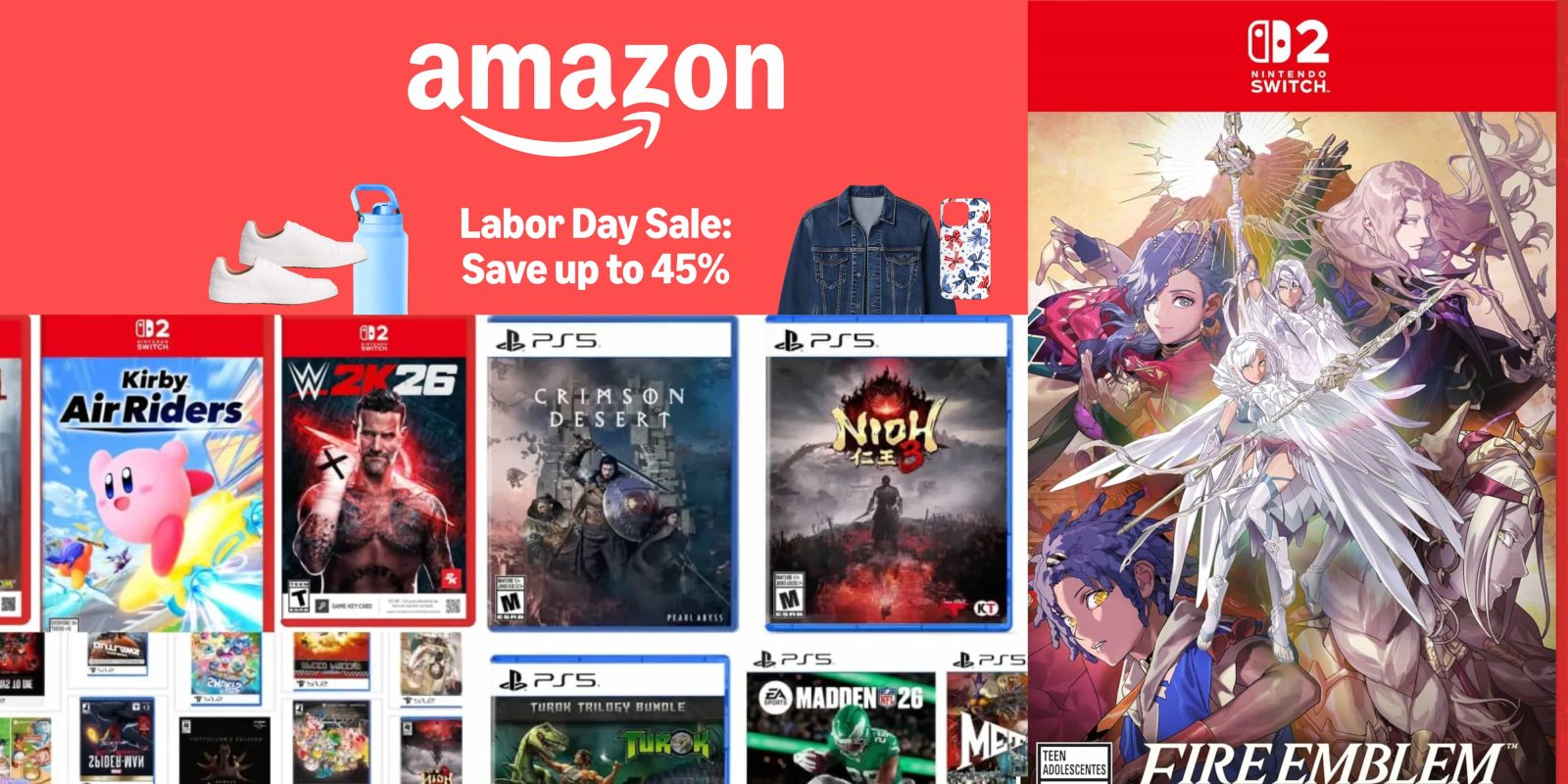 A collage of video game cases and a jacket