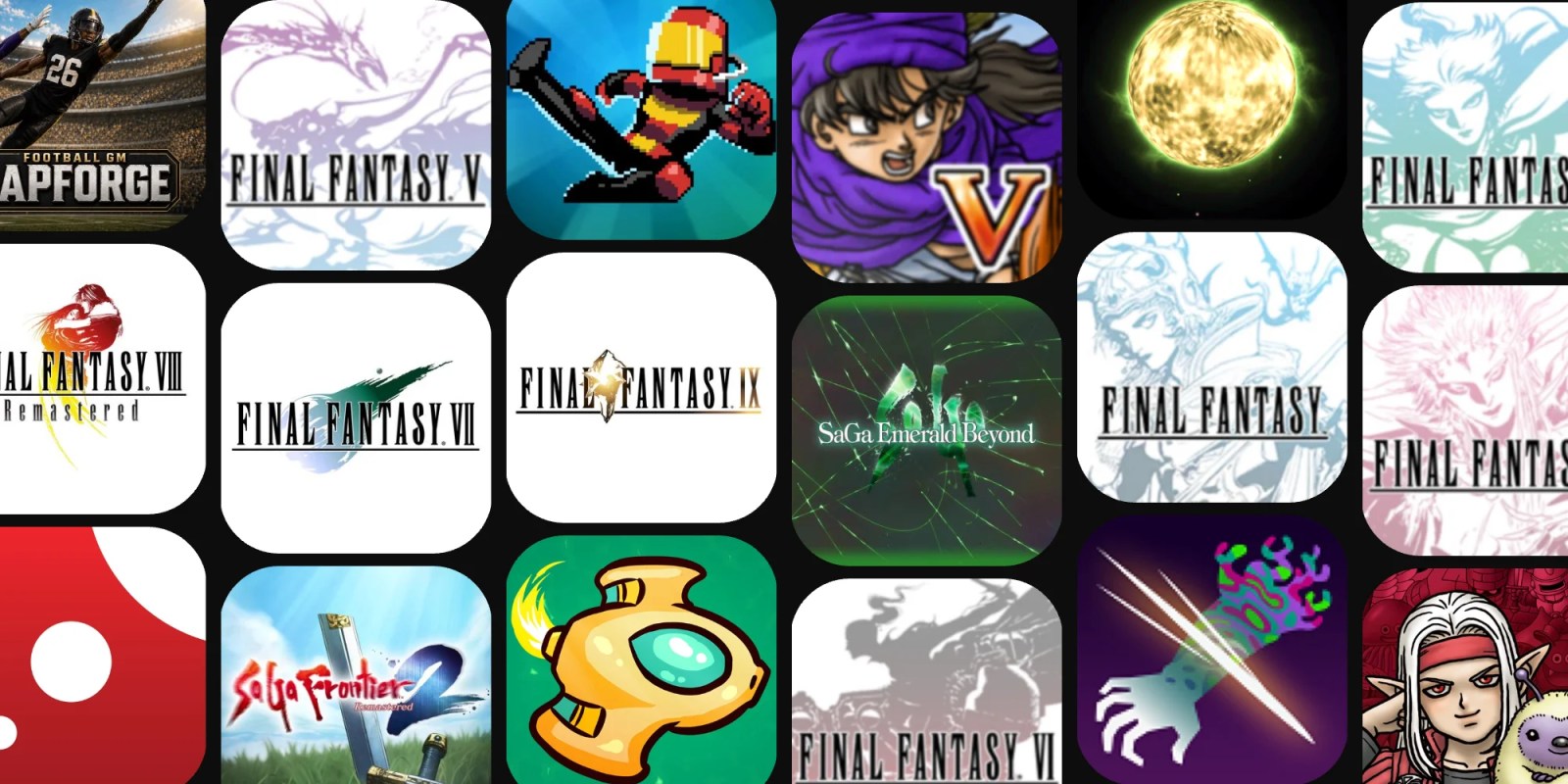 A collage of video game icons