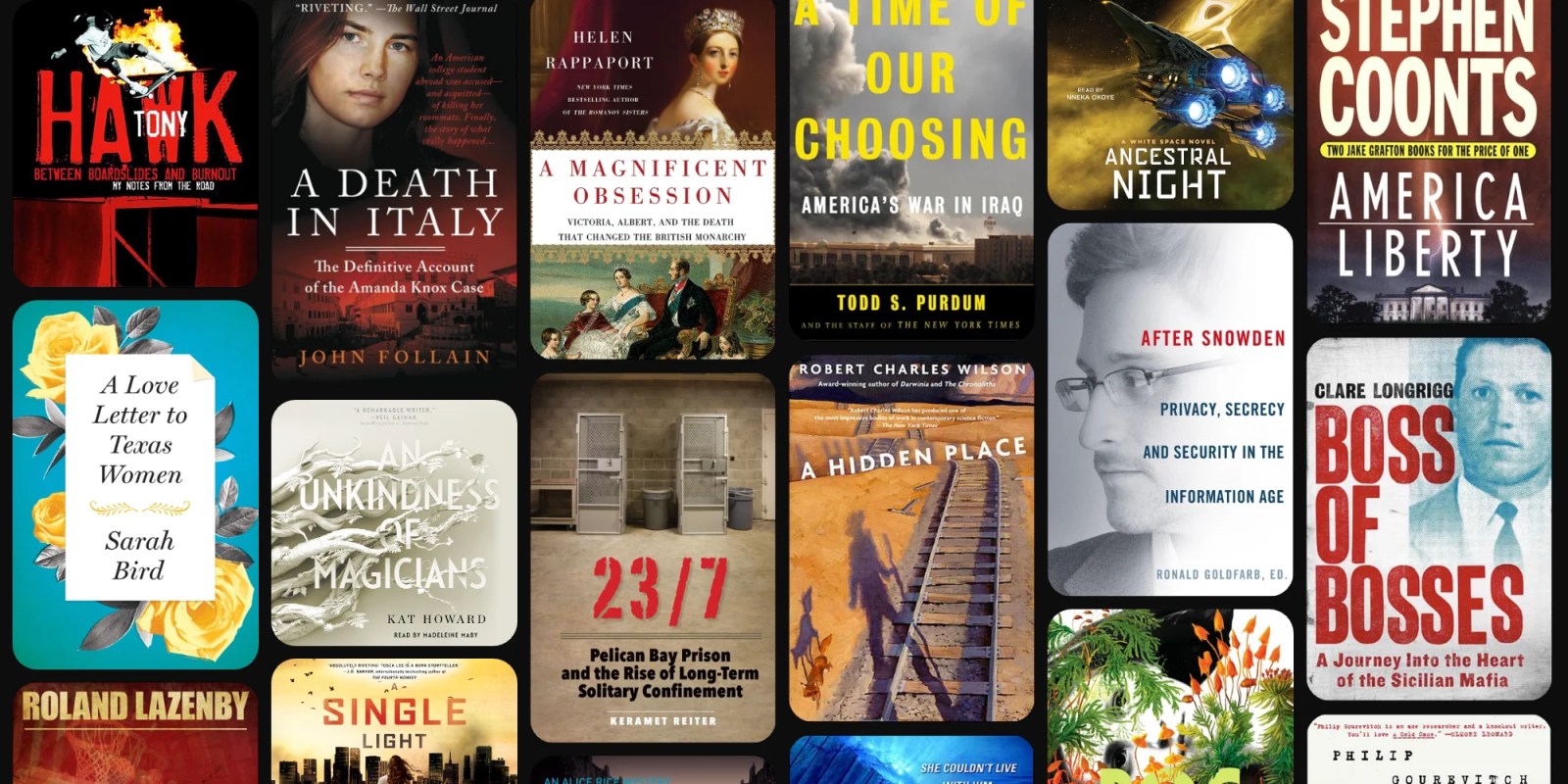 A collage of books
