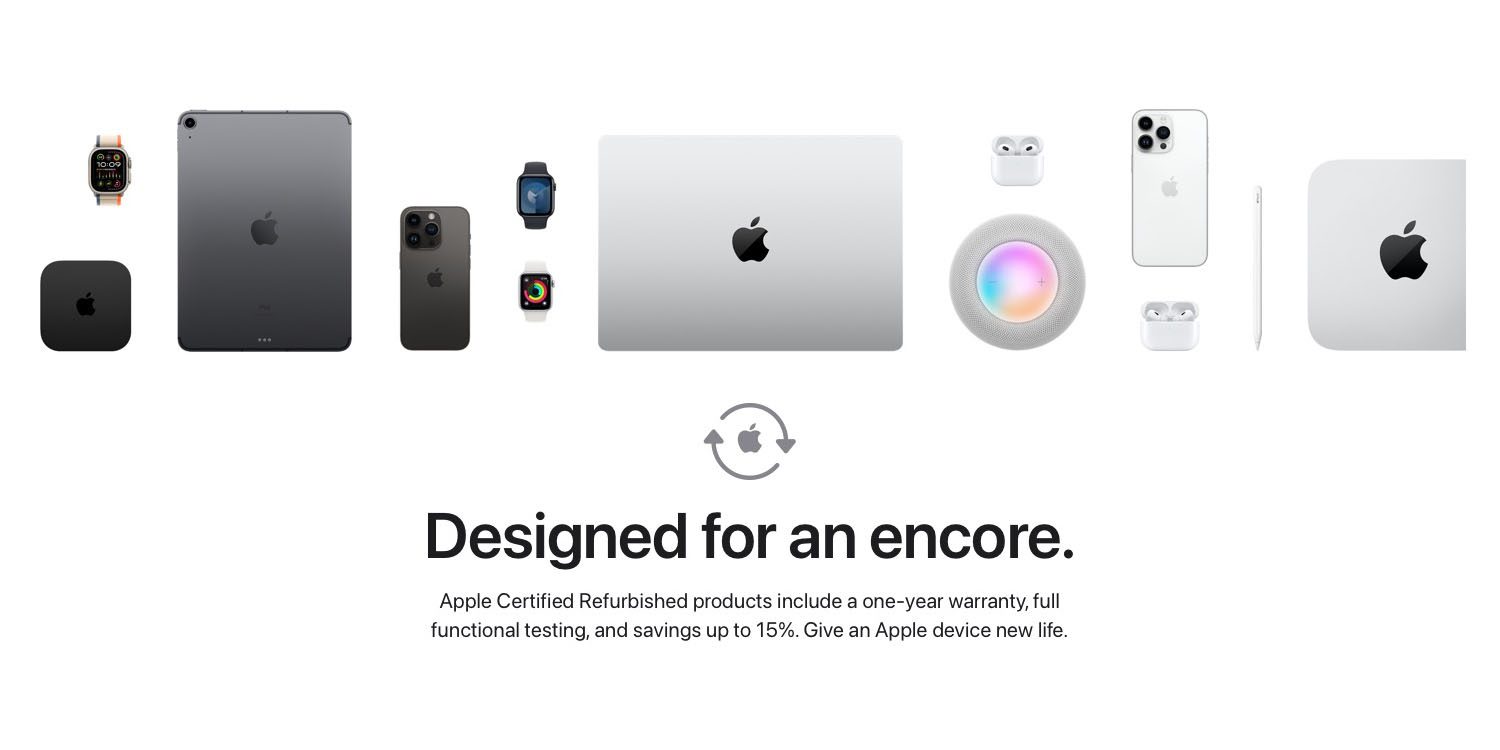 Apple Certified Refurbished products versus Amazon and Walmart | Image shows the graphic from Apple's certified refurbished store
