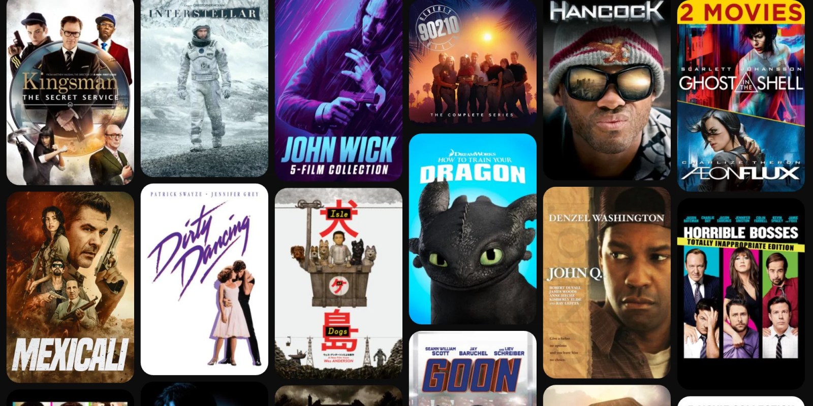 A collage of movies