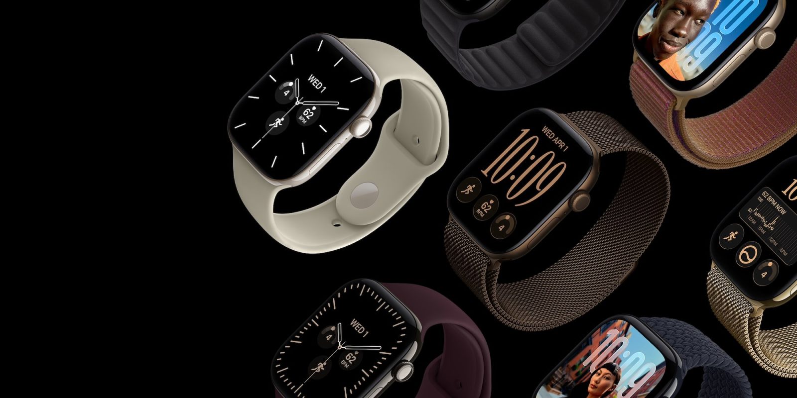 A group of smart watches